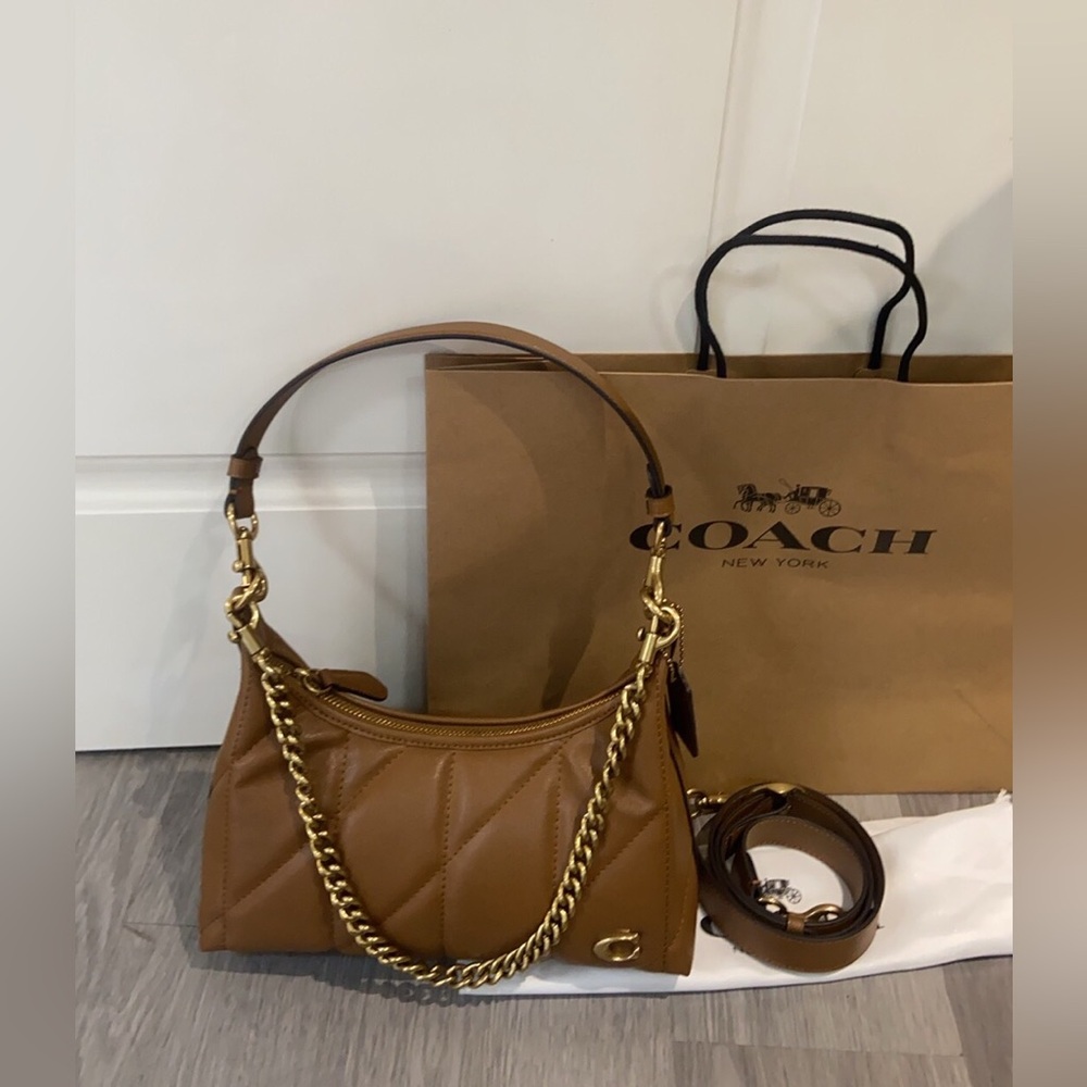 Coach Quilted Leather Hobo Bag with Dual Straps